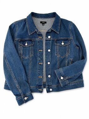 J.Crew Denim Jean Jacket Women’s PXL Petite XL Blue Stretch Trucker Jacket